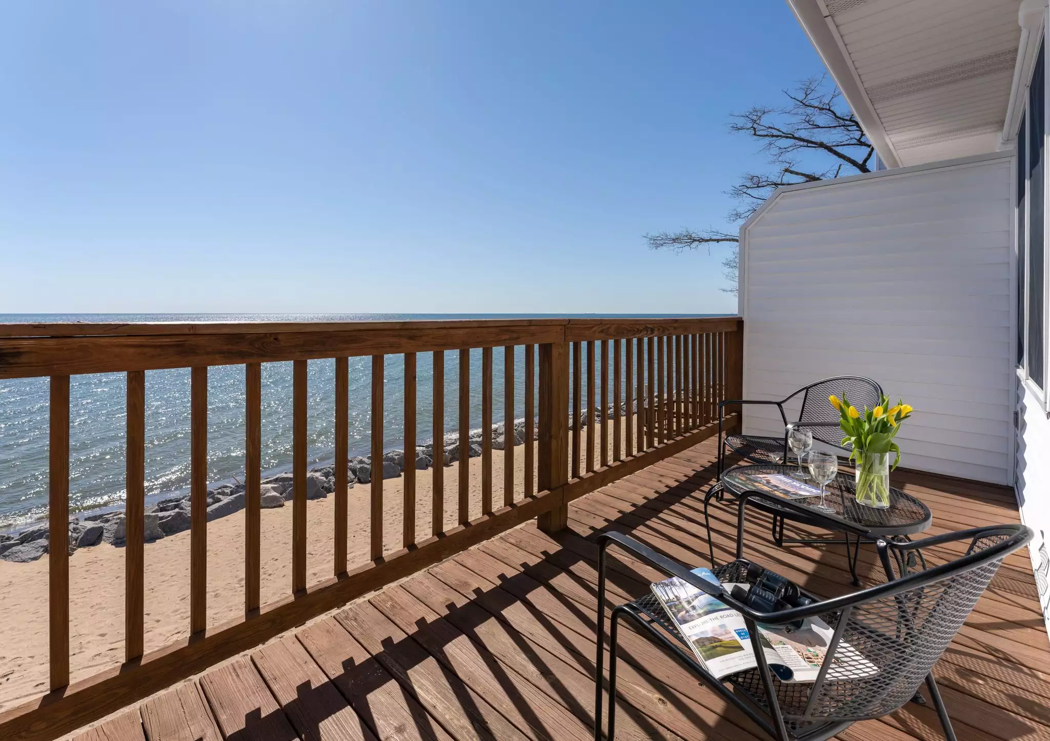 Private deck with view of Lake Huron